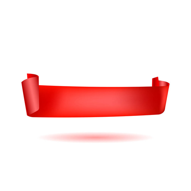 Farbbandvektorsymbol rote Farbe auf weißem Hintergrund. Banner isolierte Formen Illustration - Vektor, Bild