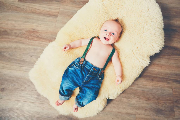 Cheerful baby at home - Fotó, kép