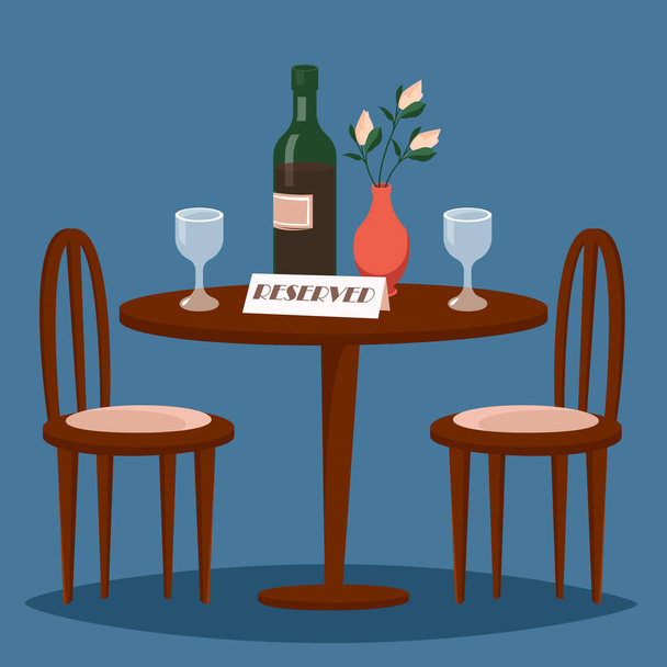 Tisch im Restaurant reserviert - Vektor, Bild