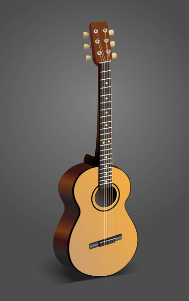Classic yellow guitar - Вектор, зображення