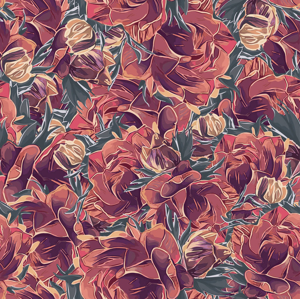 nahtloser Vektor rosa Blumenmuster - Vektor, Bild