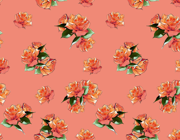 Motif de fleur de vecteur de roses sans couture
 - Vecteur, image