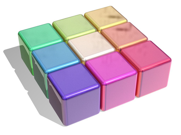 Multicolored cubes - Φωτογραφία, εικόνα
