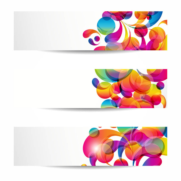 www tasarımınız için renkli arc-damla ile soyut web Bannerlar - Vektör, Görsel
