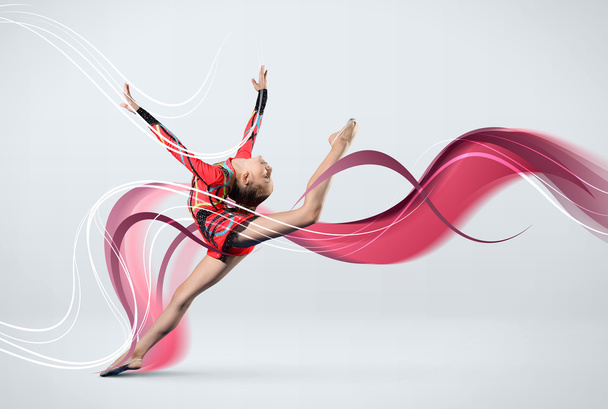 Young woman in gymnast suit posing - Zdjęcie, obraz