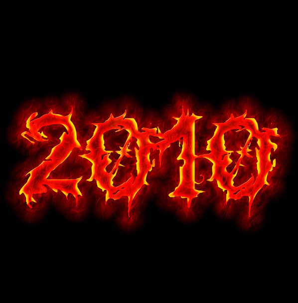 Gothic fire sign 2010 year - Photo, Image