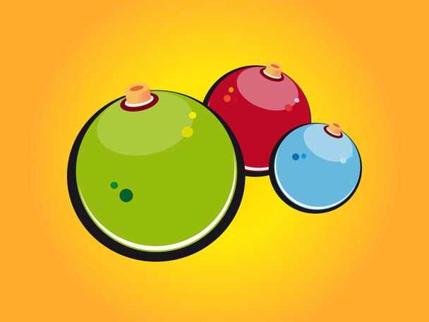 drie kerstballen - Vector, afbeelding