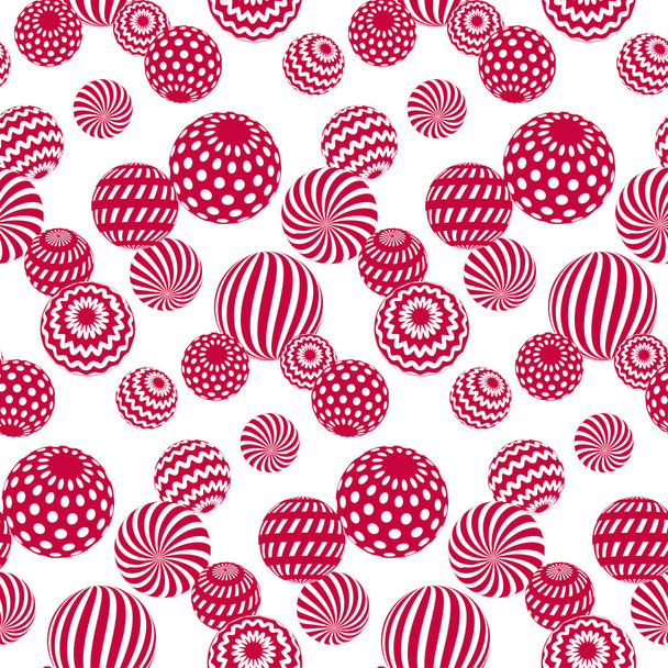 circle red beads on white background. creative modern geometry s - Vector, Image