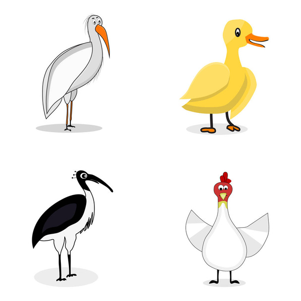 Set of birds character vector - Вектор,изображение