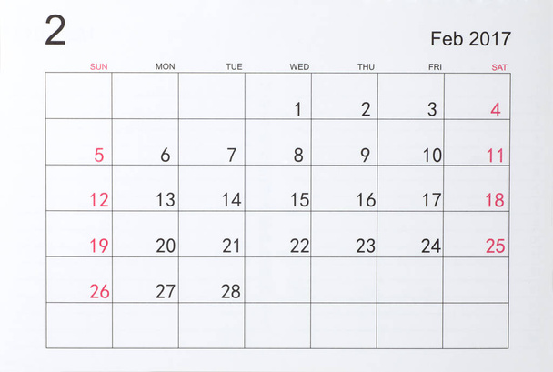 2017 február naptár - Fotó, kép