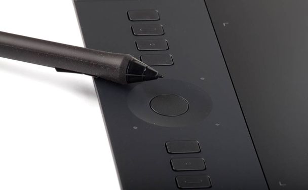 Graphic tablet with pen  - Photo, Image