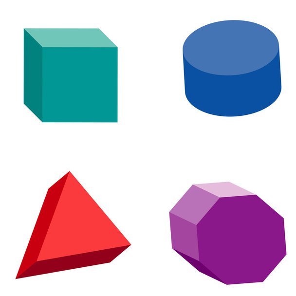 Set colorato di forme geometriche, solidi platonici, illustrazione vettoriale
 - Vettoriali, immagini