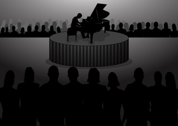 συναυλία πιάνου - Διάνυσμα, εικόνα