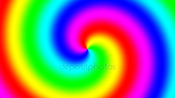 Rainbow spectral swirl rotating slowly anticlockwise, seamless loop - Footage, Video
