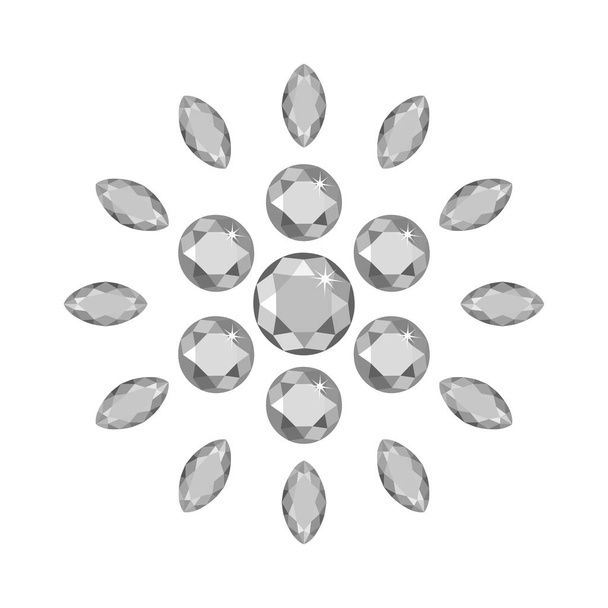 Scattered gems isolated on white background - Vektor, obrázek
