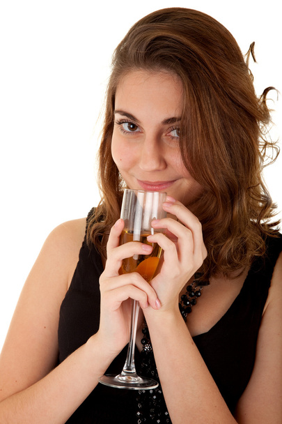 Woman with a glass of champagne - Φωτογραφία, εικόνα