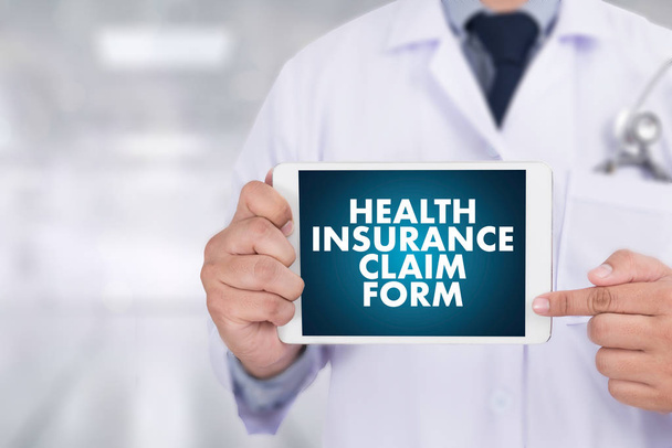 HEALTH INSURANCE CLAIM FORM , Application Concept  health care - Фото, изображение