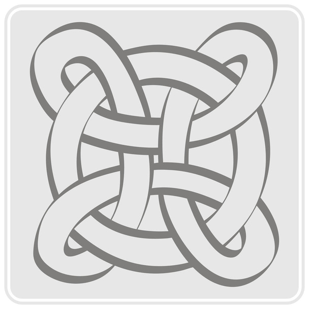monochrome icon with Celtic art and ethnic ornaments  - Vector, Image