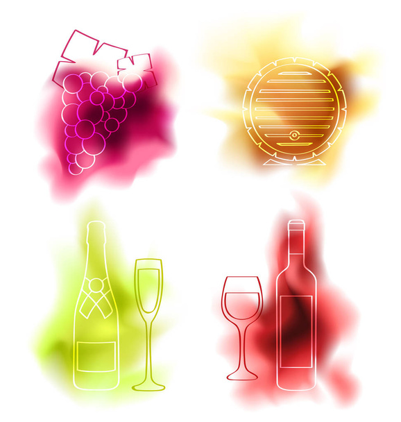 vector set van wijn - Vector, afbeelding