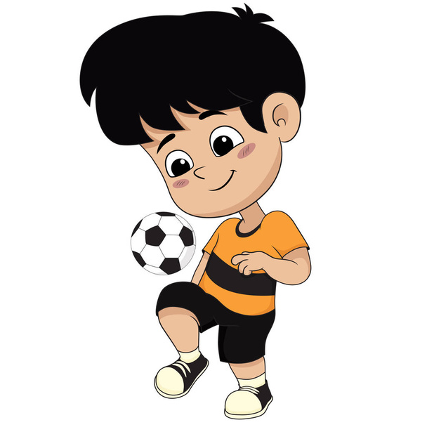 kid playing soccer. - Vector, imagen