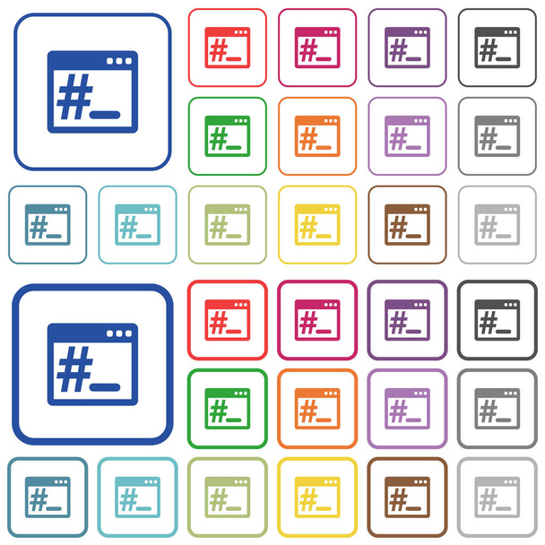 Terminal racine Linux esquissé icônes de couleur plate
 - Vecteur, image