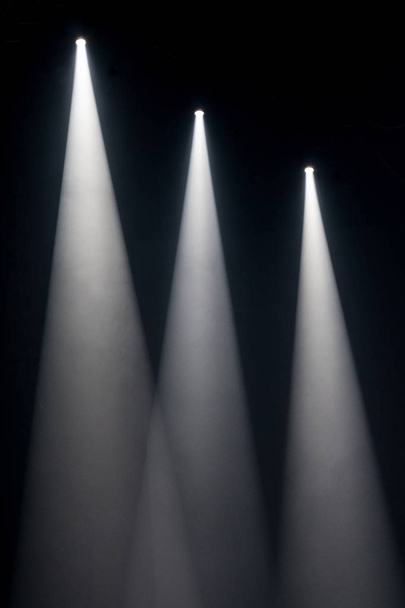 three white spot lights on stage - Photo, Image