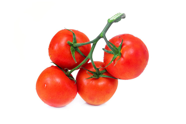 Closeup bunch of red tomatoes isolated on a white background.food ingredient - Photo, Image
