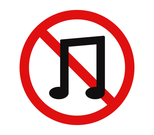ningún icono de música ilustrado sobre un fondo blanco
 - Vector, Imagen