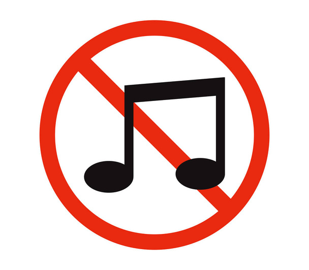 ningún icono de música ilustrado sobre un fondo blanco
 - Vector, Imagen