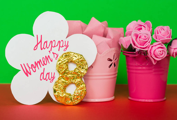 Happy Women's Day ( March 8) greeting card - Фото, изображение