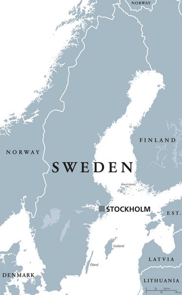 Sweden political map - Vector, Image