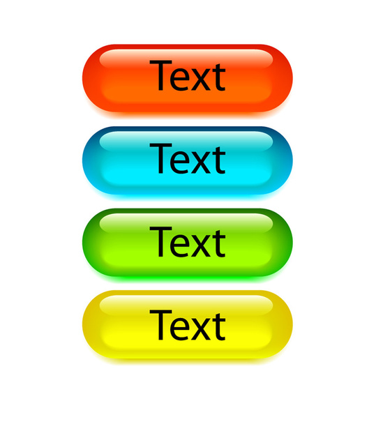 サイトのボタンのアイコンは赤、青、緑、黄色の輝き - ベクター画像