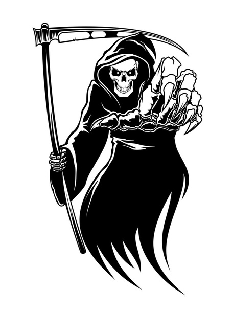 Black death monster with scythe - Vector, Imagen