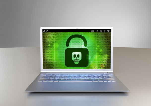 Ransomware-Virus auf einem Bildschirm - Foto, Bild