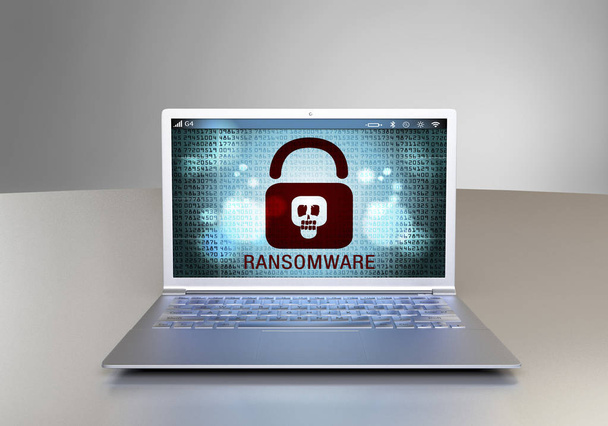 Ransomware virus op een scherm - Foto, afbeelding