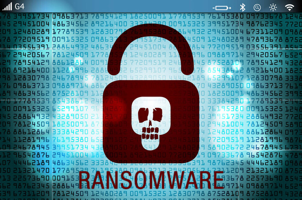 Ransomware virus op een scherm - Foto, afbeelding