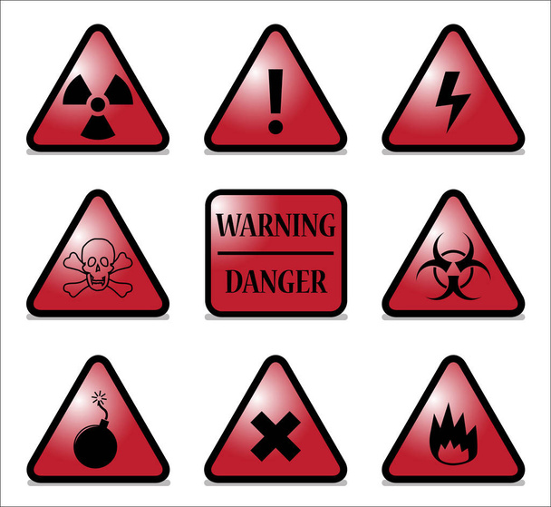 Triângulos de perigo vermelho
 - Vetor, Imagem