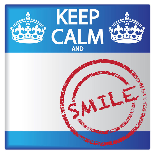 Gardez calme et sourire Badge
 - Vecteur, image