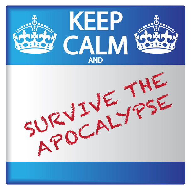 Keep Calm And Survive The Apocalypse Sticker - Vector, Image