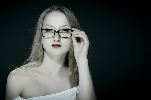 Attractive blonde woman with glasses - Photo, image
