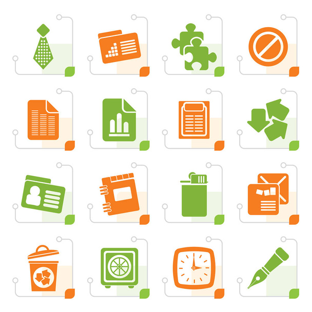 Stylized Business and Office Icons - Vector, afbeelding