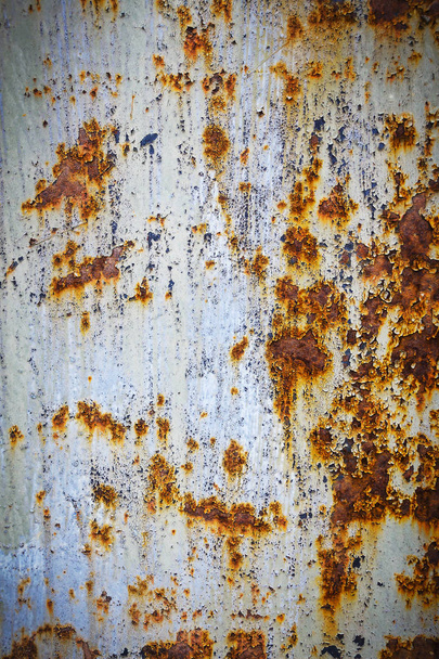 Cracked paint on metal, rust. For background - Photo, Image