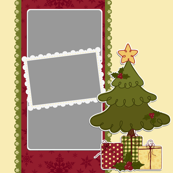 Cute christmas frame template - Vector, Image