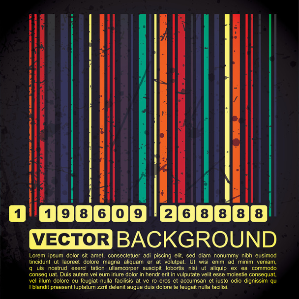 Grunge barcode background - vector - Vector, imagen