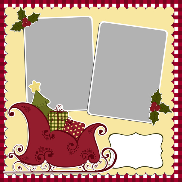 Cute christmas frame template - Vektor, Bild
