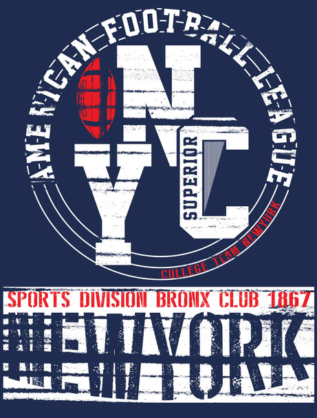 Nowy Jork Varsity Sport wektor drukowania i uniwerek. Dla t-shirt lub  - Wektor, obraz