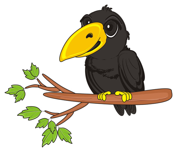 cute black crow - Φωτογραφία, εικόνα