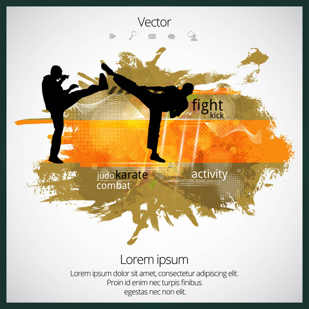 Karate krijgers illustratie   - Vector, afbeelding