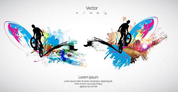 BMX sport illustratie - Vector, afbeelding
