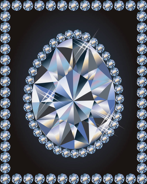 ダイヤモンド イースターエッグ幸福カード、ベクトル イラスト - ベクター画像